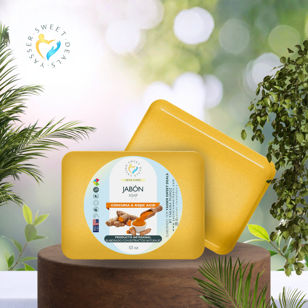 Jabón de Cúrcuma, Limón y Kojic Acid para Manchas del Rostro